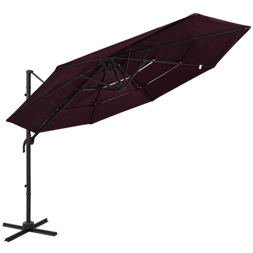 vidaXL Senčnik aluminij bordo rdeč 3x3 m, (20729495) Cene