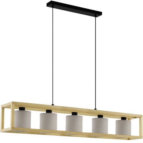 Eglo viseća lampa GRANADOS E27 5 grla drvo/kapučino 100 cm 390109 Cene