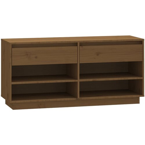 Maison Chic Omarica za obutev - Kopa za čevlje medeno rjava 110x34x52 cm trdna borovina, (21776190) Slike