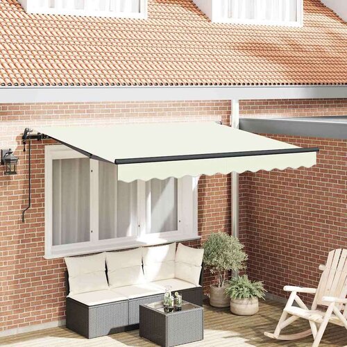  Skrovita tenda Krema 300 x 200 cm tkanina - Krema (antracitni okvir) 3 x 2 m Električna Cijene