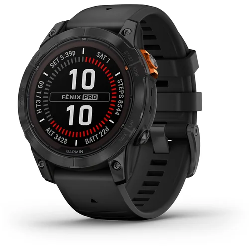 ODPRTA_EMBALAŽA GARMIN pametna ura fenix 7 Pro Solar, siva, črn pašček