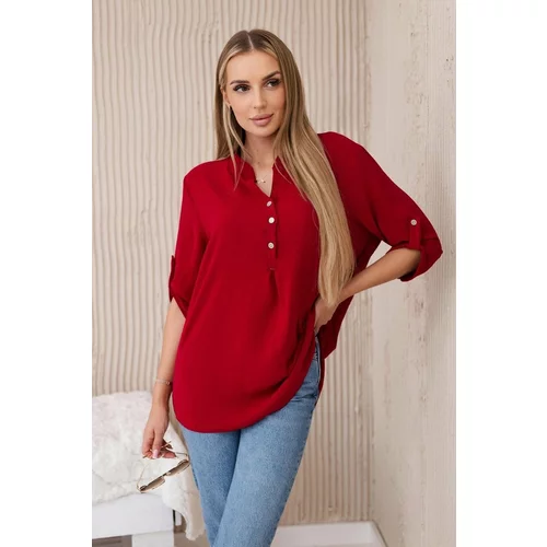 Kesi Women's blouse with a longer back - burgundy