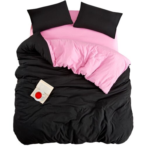 Mila Home Črna/rožnata posteljnina za zakonsko posteljo/podalj&amp;scaron;ana z rjuho/4-delna 200x220 cm Classic &amp;ndash; Slike