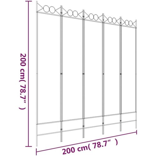  pregrada s 5 panela antracit 200 x 200 cm od tkanine Slike