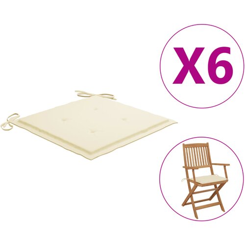 vidaXL jastuci za vrtne stolice 6 kom krem 40 x 40 x 3 cm od tkanine Cijene