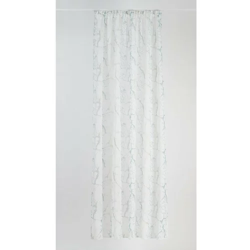 Mendola Fabrics Kremno bela/turkizna prosojna zavesa 140x260 cm Mizar – Mendola Fabrics
