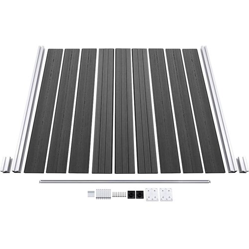  Set panela za ogradu WPC 1045 x 186 cm crni Slike