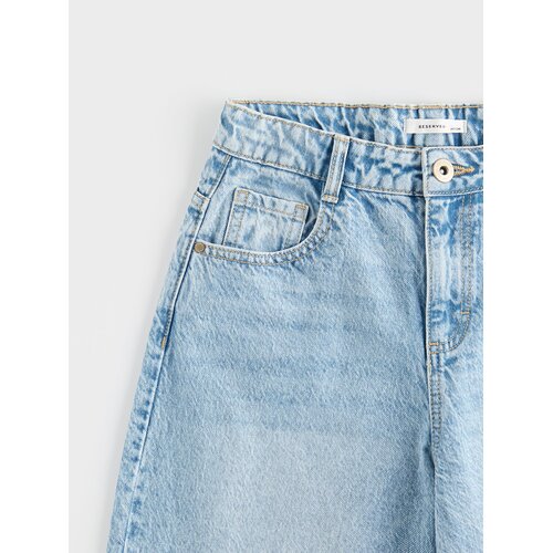 Reserved Wide leg traperice - plava Cene