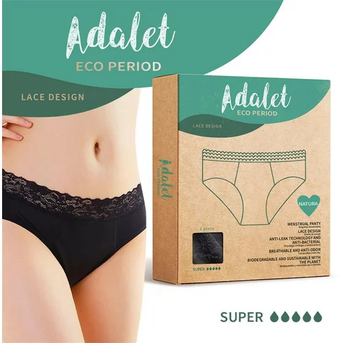 Adalet Eco Period Natura Menstrual Panty Super Black S