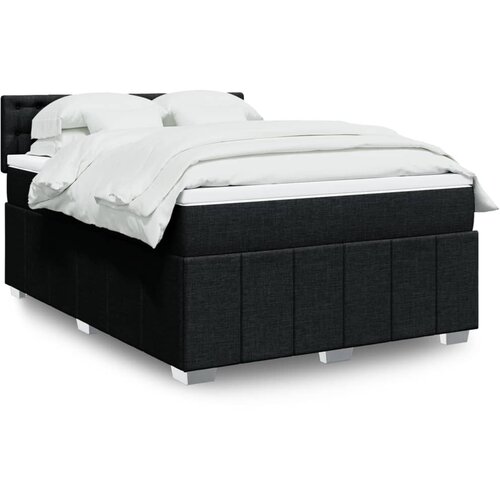  Krevet s oprugama i madracem crni 140 x 190 cm od tkanine Cijene