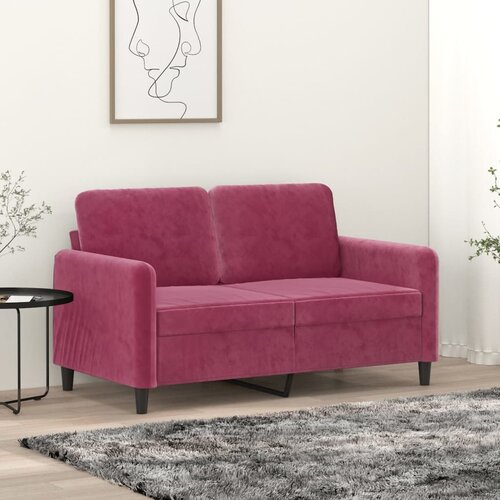  The Living Store Dvosed vinsko rdeč 120 cm žamet - Dvosed, (21447974) Slike