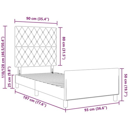 VidaXL Okvir kreveta Crni 90x190 cm Bar&amp;scaron;un Slike