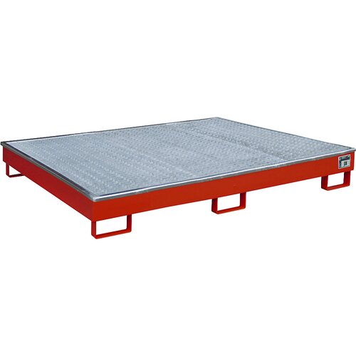 eurokraft pro Regalna talna kadica z vstavkom iz PE, z rešetko, 240 l, DxŠxV 1765 x 1315 x 255 mm, rdeče barve Cene