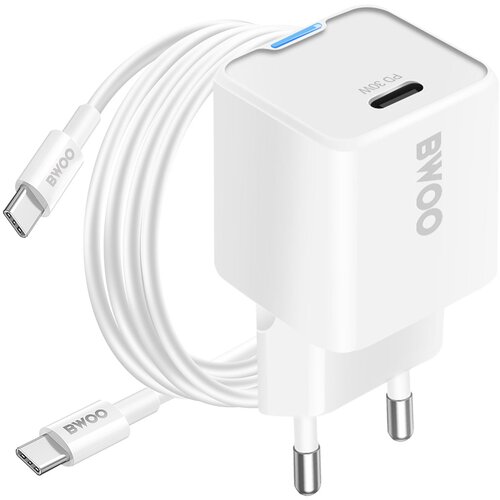 BWOO Hitri polnilec 30W GaN USB-C kabel 60W 1m, Bela, (5000191752) Cene