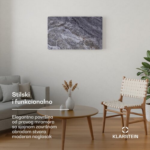 Klarstein marmoheat infracrvena ploča | 600 w | 15 m&amp;sup2; | mramorni dizajn | 70 cm x 100 cm Slike