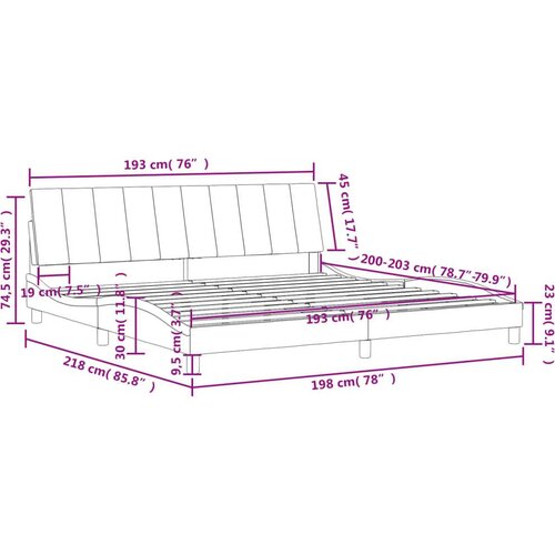  Okvir za krevet s uzglavljem tamnosivi 200x200 cm bar&amp;scaron;unasti Slike