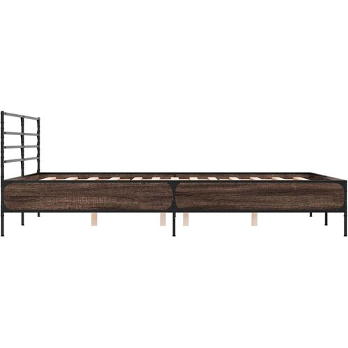  Okvir kreveta boja hrasta 120x200 cm konstruirano drvo i metal Slike