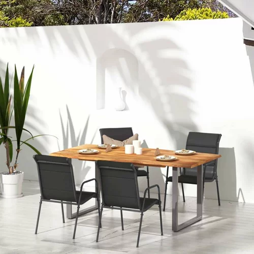  Vrtni stoli 4 kosi jeklo in tekstil črne barve, (20659712)