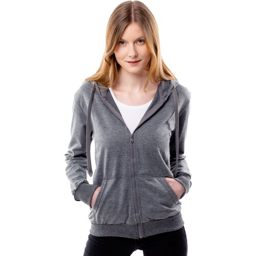 Glano Women's Hoodie with Zipper - Dark Grey Cene