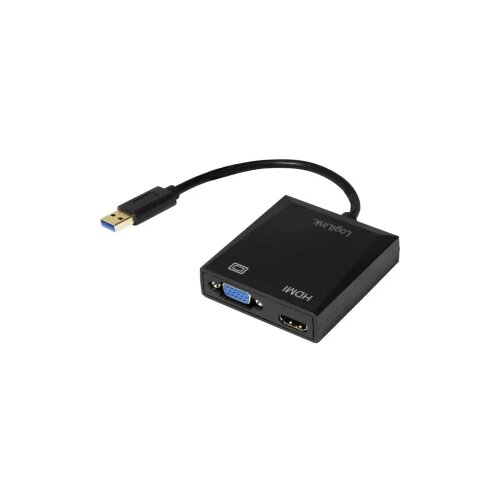 Logilink UA0234 USB / VGA / HDMI adapter [1x USB 3.2 gen. 1 vtič A (USB 3.0) - 1x ženski konektor VGA\, ženski konektor HDMI] črna 10.00 cm, (20427540) Slike