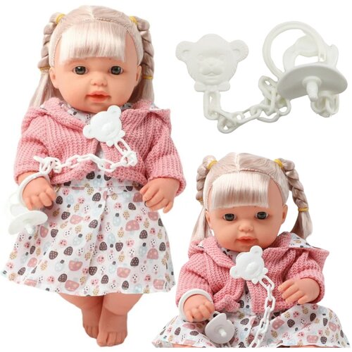Lean Toys Punčka v puloverju z dudo in zvoki 30 cm Cene