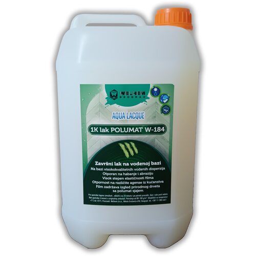 WELHEM Aqua W-184 Vodeni lak za parkete, Zavr&amp;scaron;ni, Jednokomponentni, Polumat, 5L Slike