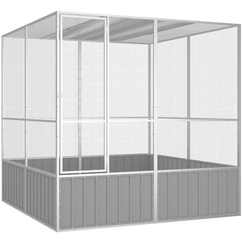 VidaXL Kavez za ptice sivi 213 5x217 5x211 5 cm od pocinčanog čelika Slike