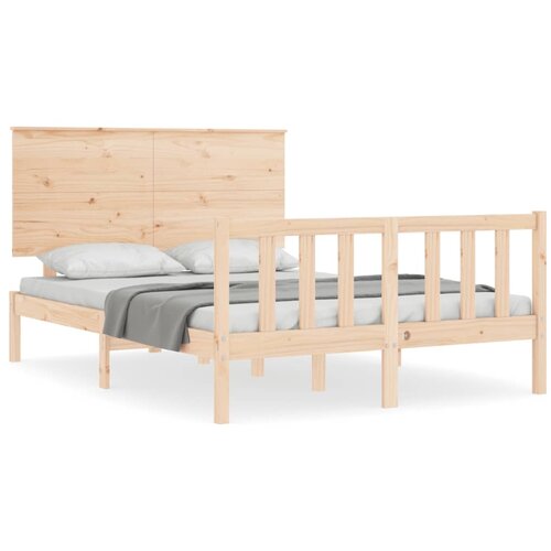 VidaXL Posteljni okvir z vzglavjem 120x200 cm trden les, (20735495) Slike
