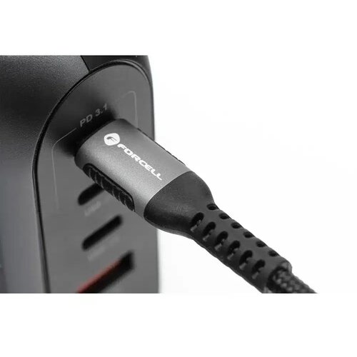 Forcell USB C na Lightning kabel F-Energy PD 3A 27W Cafule 50 cm - crni Slike