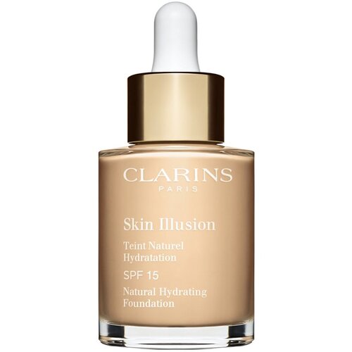 Clarins Skin Illusion Natural Hydrating Foundation posvetlitveni vlažilni tekoči puder SPF 15 odtenek 101 Linen 30 ml Cene