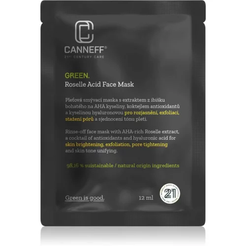 Canneff Green Roselle Acid Face Mask eksfoliacijska maska z AHA 12 ml