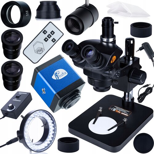 Rosfix CAPELLA PRO MSCP-T-PS1-B &ndash; TRINOKULARNI MIKROSKOP 7&ndash;45X | ZOOM 0,7&ndash;5X, LED 56X, KAMERA HDMI/VGA, C-MOUNT, (5000036395) Cene