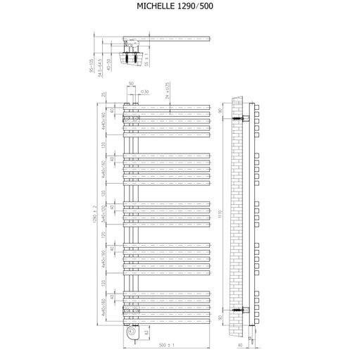  vertaduro - kupatilski radijator sa termostatom michelle 600 w 129 x 50 cm, bela Slike