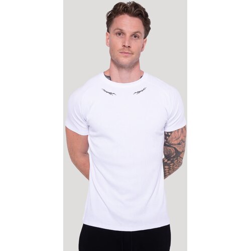 GymBeam tribal ribbed t-shirt white l Slike
