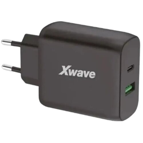 X Wave Punjač GaN65-AC USB-A+USB-C crni Slike