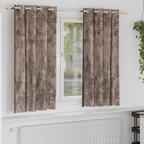 VidaXL Zavese z očki Cappuccino Poliester 140 x 175 cm Zavese z očki Slike