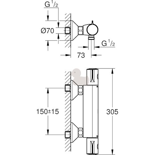 Grohe termostatska armatura za tu&amp;scaron; GROHTHERM 800 (34558000) Slike