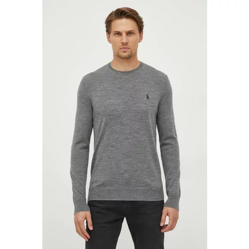 Polo Ralph Lauren Vuneni pulover za muškarce, boja: siva