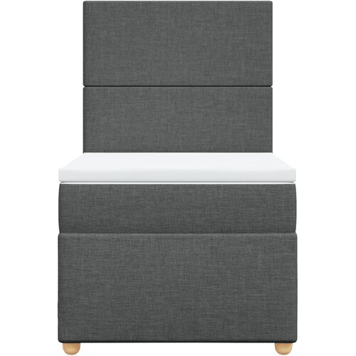  Krevet s oprugama i madracem tamnosivi 100 x 200 cm od tkanine Slike