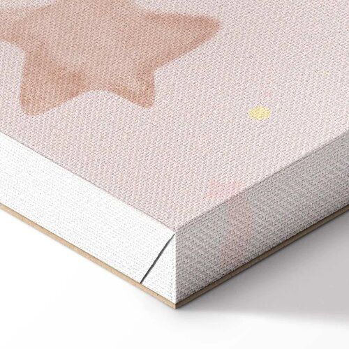  Slika - Joyful Sky - Yellow Cheerful Stars with a Rainbow Against the Phases of the Moon in a Light Beige Sky Hue 120x80 Akustič Slike