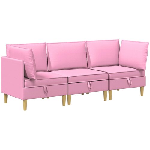  Set namje&amp;scaron;taja za dnevni boravak 3 pcs Ružičasta Tkanina Slike