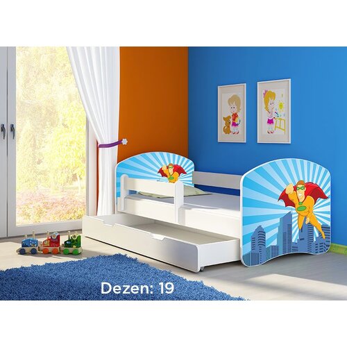 ACMA dečiji krevet ii 140x70 f + dušek 6 cm WHITE19 Cene