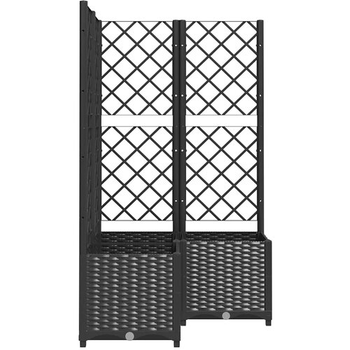  Vrtna sadilica s re&amp;scaron;etkom crna 80 x 80 x 136 cm PP Slike