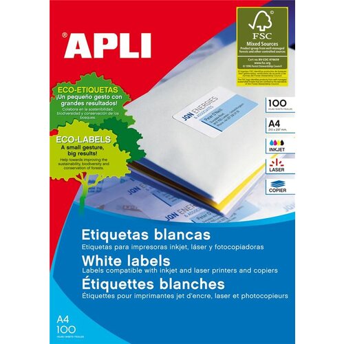 Apli bele nalepke 105 x 40 mm, 100 listov AP001275 Cene