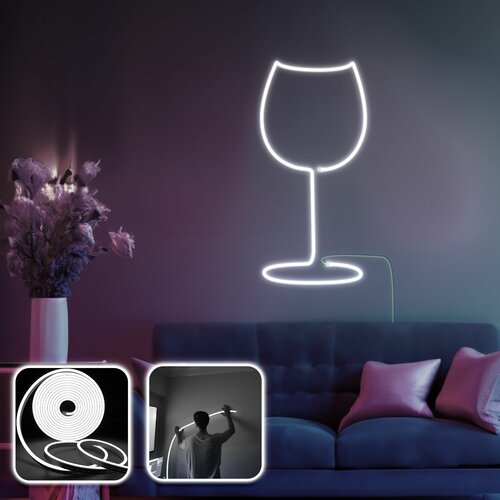 Opviq wine glass - medium - white white decorative wall led lighting Cene