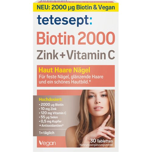TETESEPT Biotin 2000 cink + vitamin C - 30 tabl. Slike