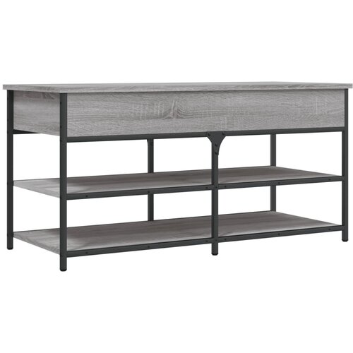  Klupa za cipele siva boja hrasta 100x42,5x50 cm drvena Slike