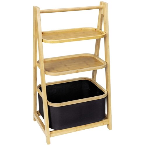Wenko Crna/u prirodnoj boji od bambusa kupaonska polica 44x80 cm Ecori &ndash; Cijene
