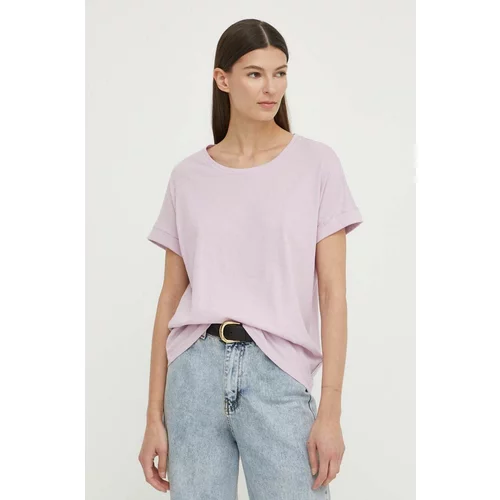 Marc O'Polo Bombažna kratka majica ženski, vijolična barva