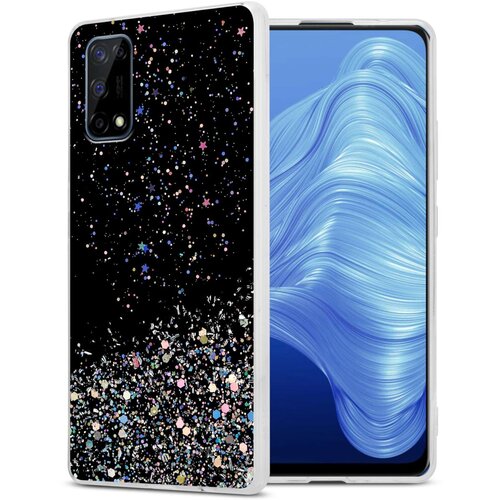 Cadorabo Ohi&scaron;je, združljivo z Realme 7 4G in črna z ble&scaron;čicami - Za&scaron;čitni ovitek iz prožnega silikona TPU s svetlečimi ble&scaron;čicami, (20860546) Cene